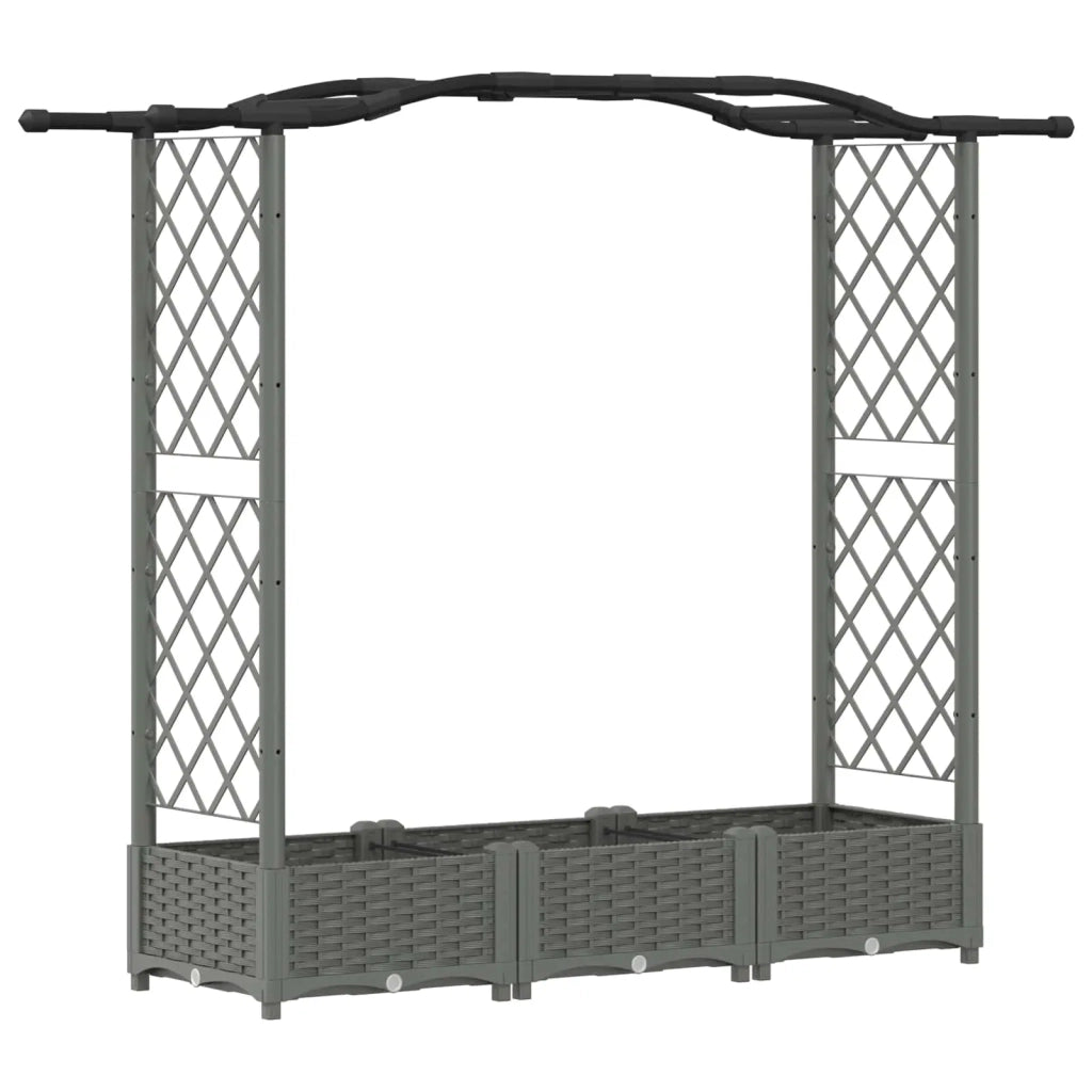 Letto Rialzato con Griglia e Tetto Grigio chiaro PP 42032576