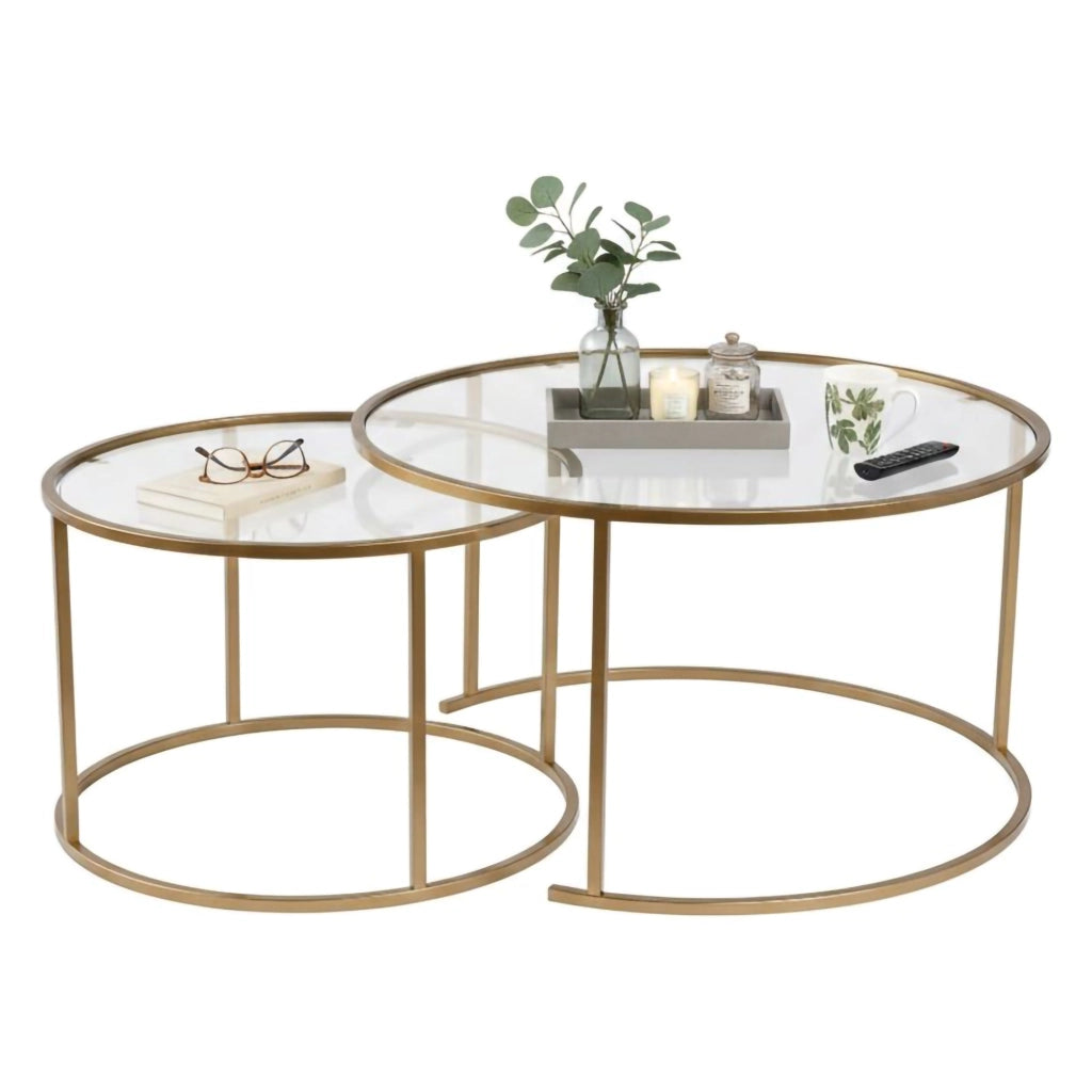 Aedion, Tavolino da Salotto Cassetti, 80x80x43h cm oro