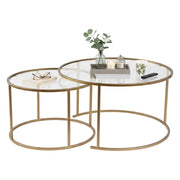 Aedion, Tavolino da Salotto Cassetti, 80x80x43h cm oro