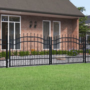 Cancello per recinzione Kampen con punta a lancia Nero 302x100 cm in acciaio 151095