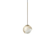 Sospensione Contemporanea Bloom Metallo Ottone Vetro Ambra 1 Luce E27 D12Cm