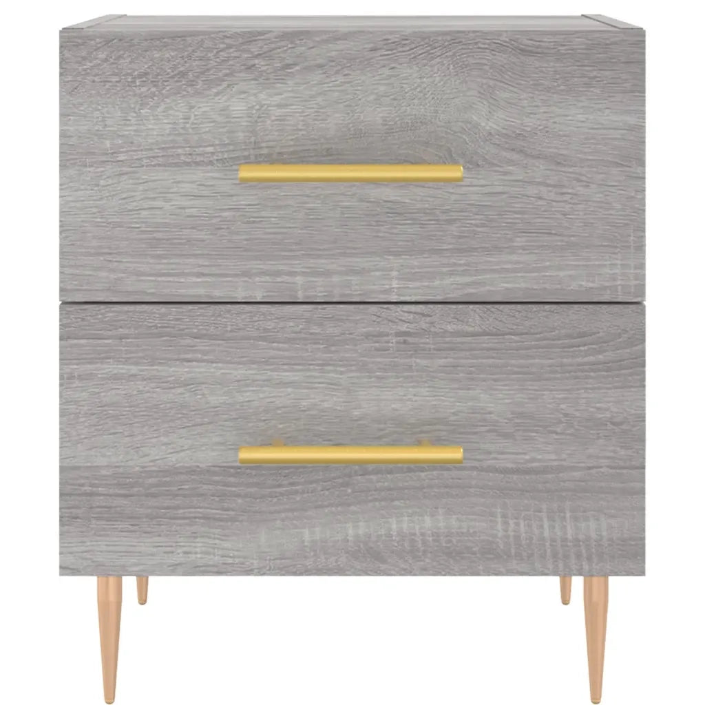 Set di 2 Comodini | Armadio da Notte | Mobiletto da notte Grigio Sonoma 40x35x47,5 cm in Legno Multistrato
