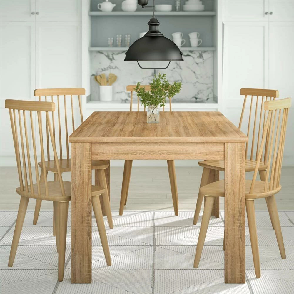 Tavolo da Pranzo Cucina Rettangolare Moderno in Legno MDF 120x80x74cm Acero