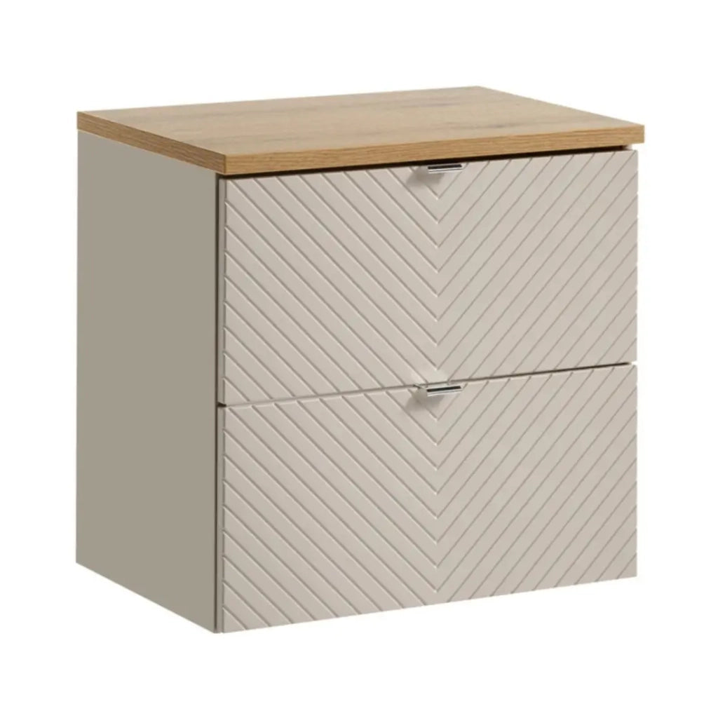 Set da bagno AOKI: mobile sottolavabo con cassetti 60cm + piano lavabo effetto legno