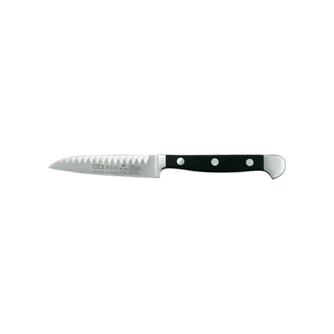 Franz Güde 1704-09 Alpha Coltello da Cucina Lama 9 cm in Acciaio al Cromo-Vanadio-Molibdeno con Impugnatura in POM Nero colore Nero