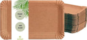 Piatti di carta di fibre fresche - marrone - 16 x 23 cm - 250 pezzi - resistente al grasso - riciclabile - biodegradabile