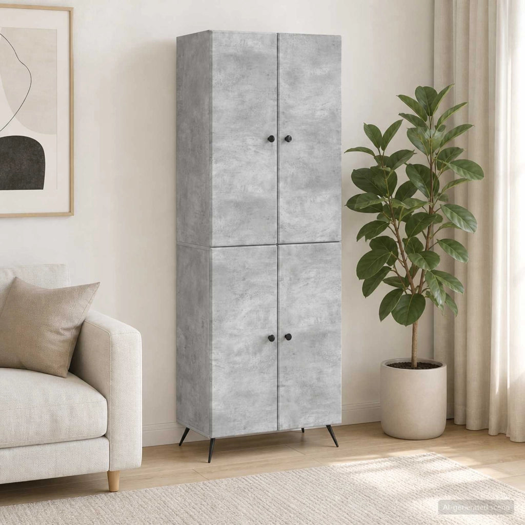 Set di armadi 2 pz Grigio Cemento Legno ingegnerizzato 3416865
