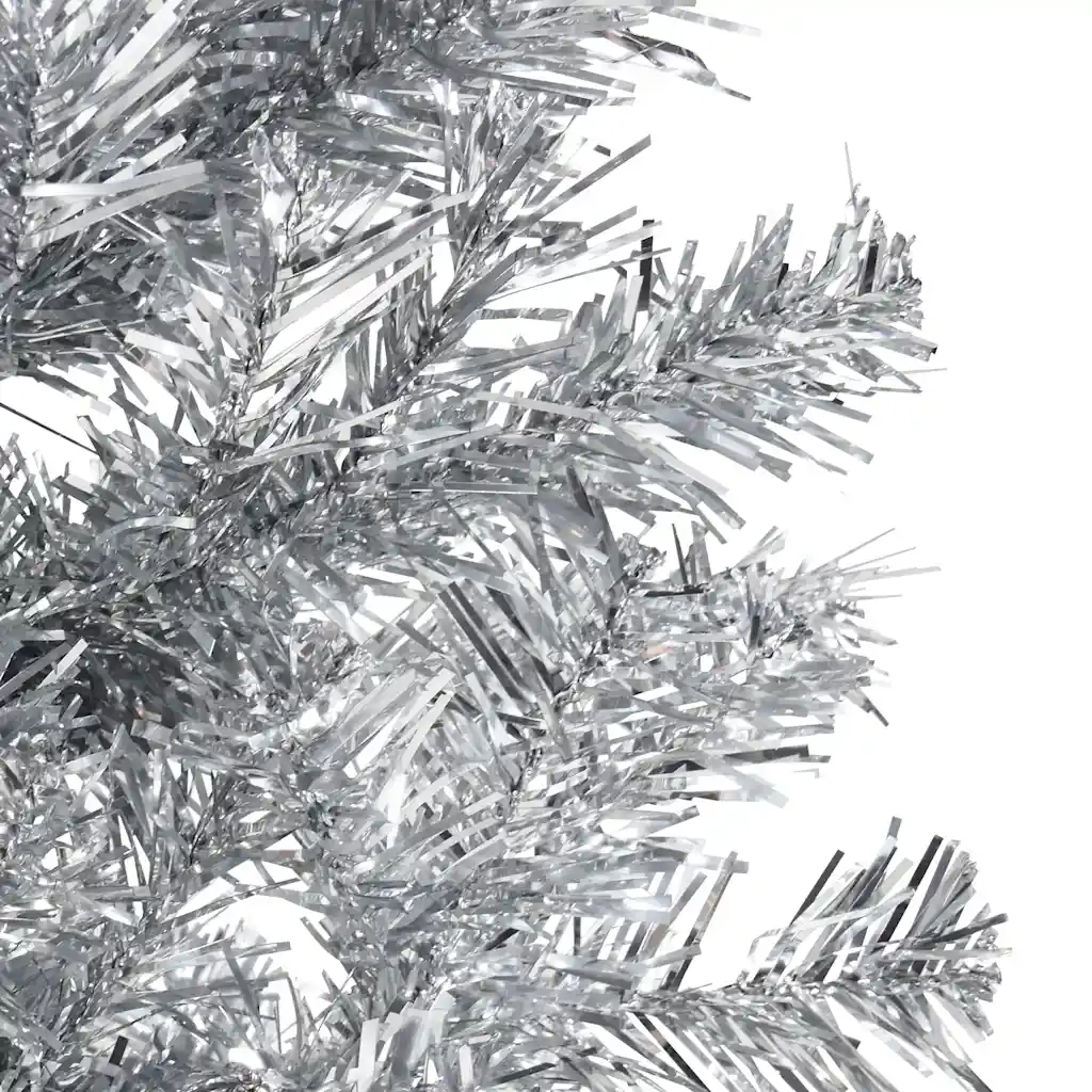 Albero Natale Artificiale Sottile a MetÃ  Supporto Argento 150cm