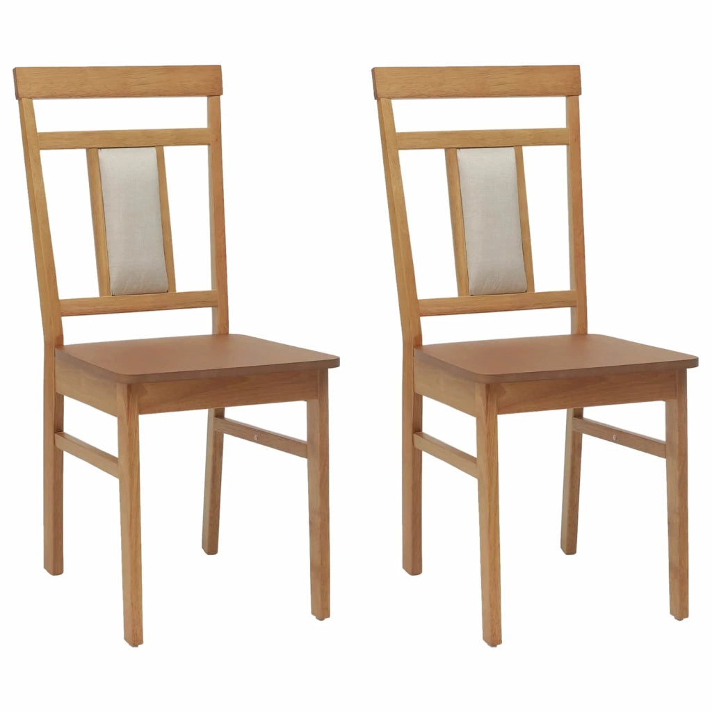 Sedia da pranzo 2 pcs Naturale Legno di gomma solido 42020504