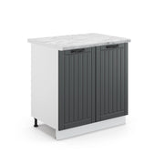 Mobile lavello cucina Fame-Line Antracite rustico/Bianco 80 cm con ripiano, PL Marmo Vicco