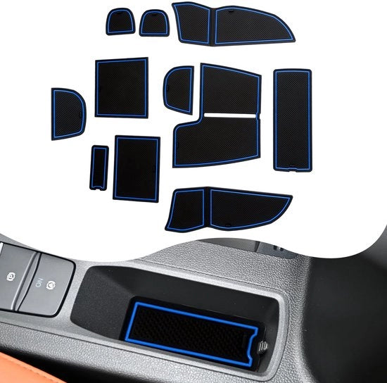 Materassini in gomma per console centrale compatibili con Ford Focus Active 2022 2023 accessori interni antiscivolo per console centrale e vano portaoggetti Focus 2023 accessori interni