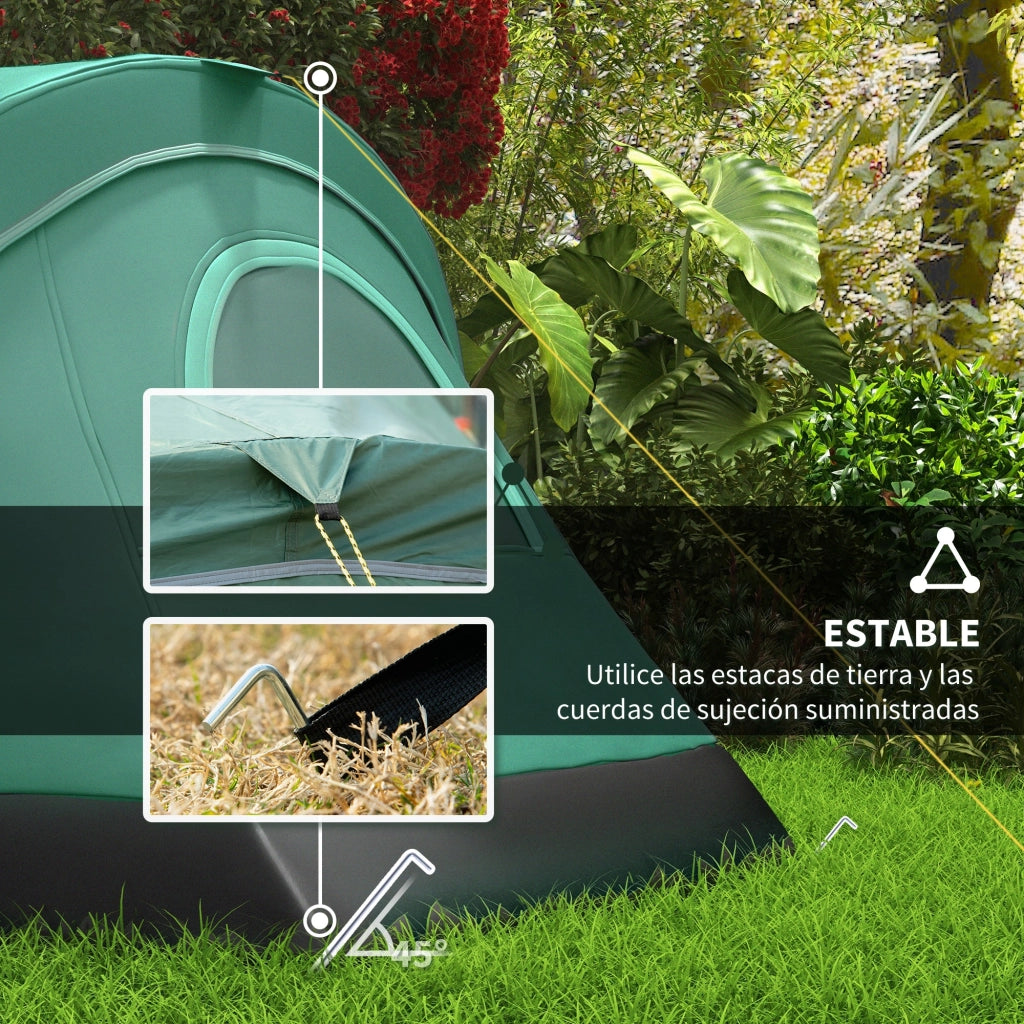 Tenda da Campeggio per 5-6 Persone ¨C zephmum ¨C Verde 455x220x180 cm