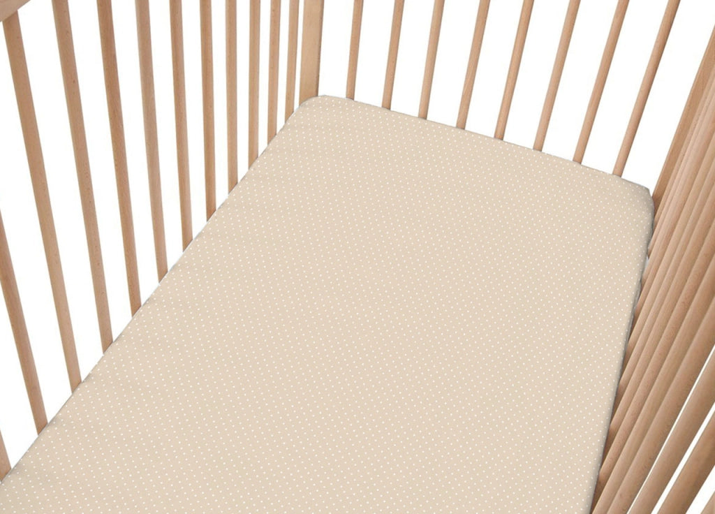 Lenzuolo Sotto Con Angoli Per Lettino E Culla Fantasia Pois - Lettino - Beige
