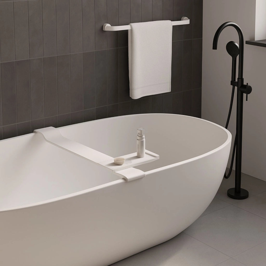 Sopravasca da bagno stand in artificial stone bianco opaco matt ogomondo *** confezione 1