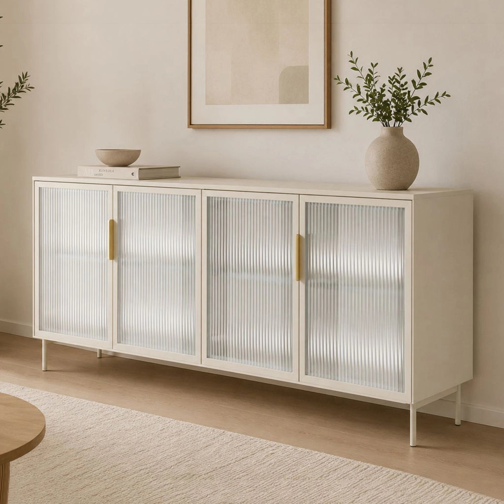 Madia Hapa, Credenza 4 Ripiani, 181x39x83h cm Beige Cashmere