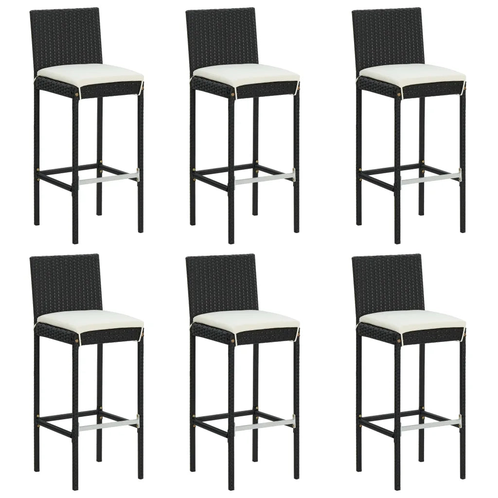 Set da Bar da Giardino 7 pz con Cuscini Nero 3068006