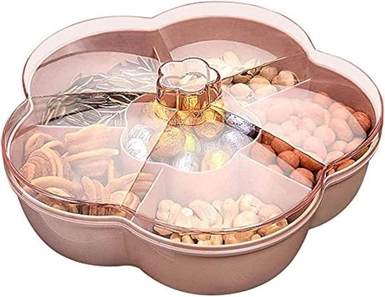 Contenitore per snack - Cassa per cibi secchi con coperchio per noci, frutta secca e altri alimenti (rosa)