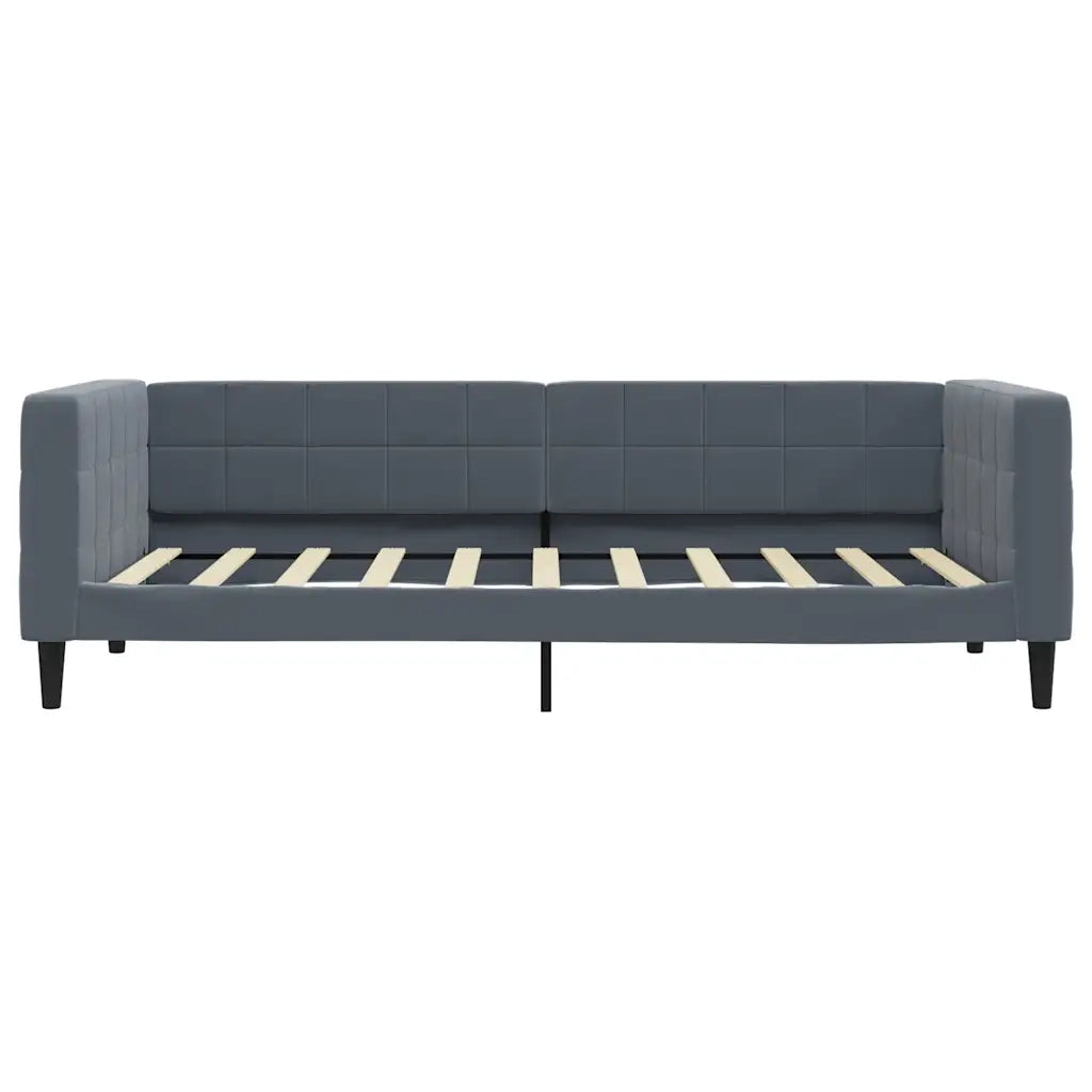 Divano Letto con Letto Estraibile Grigio Scuro 90x190cm Velluto