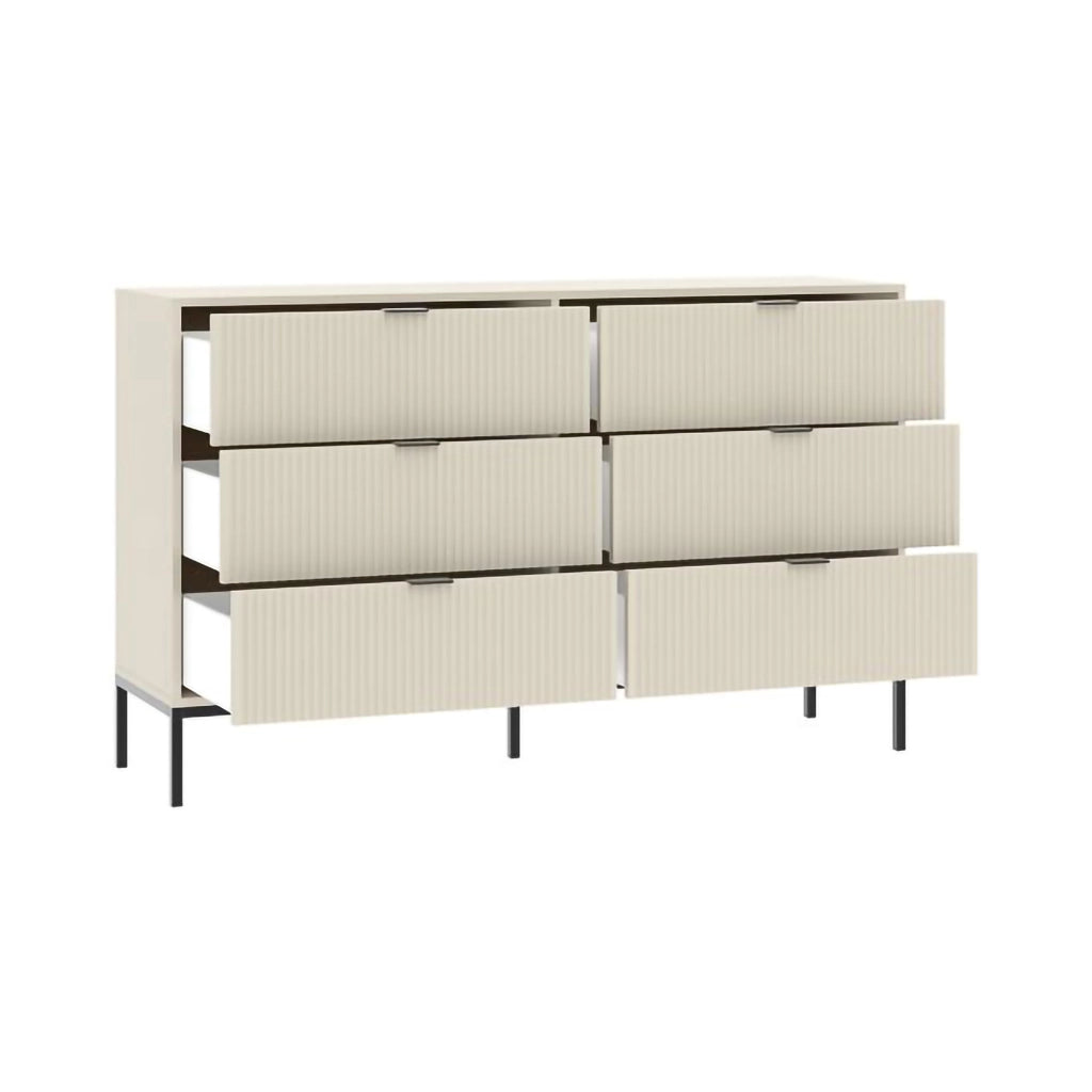 Lalifa, Cassettiera 6 Cassetti, 150x40x92h cm Beige Cashmere