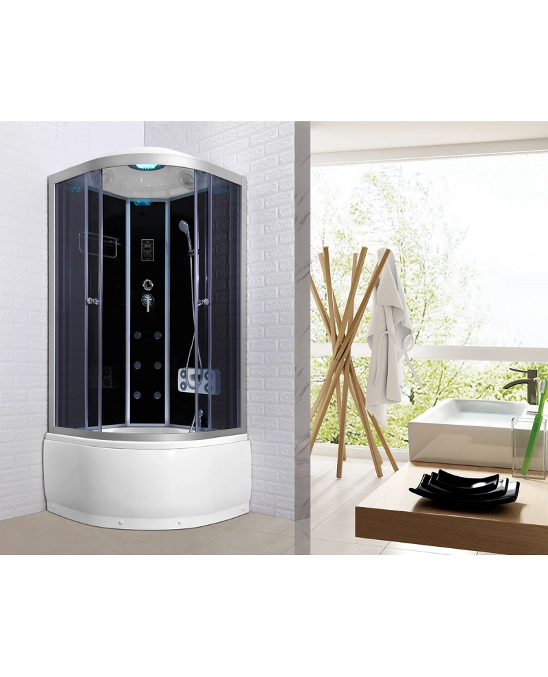 Cabina idromassaggio touch, ozonoterapia, cromoterapia, full optional 90x90 cm Sicorage Theraf