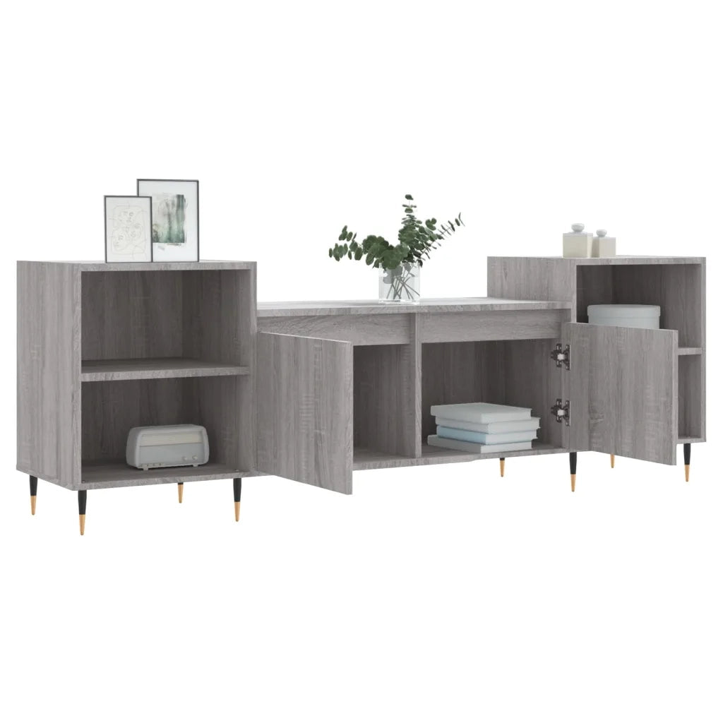 Mobile TV Grigio Sonoma 160x35x55 cm in Legno Multistrato 831338