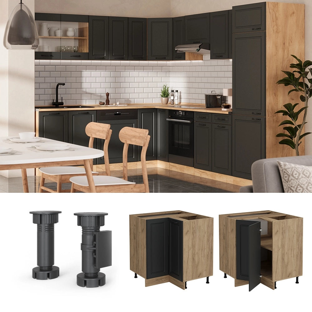 Mobile ad angolo cucina R-Line Antracite rustico/Rovere dorato 75.6 cm, PL Rovere Vicco