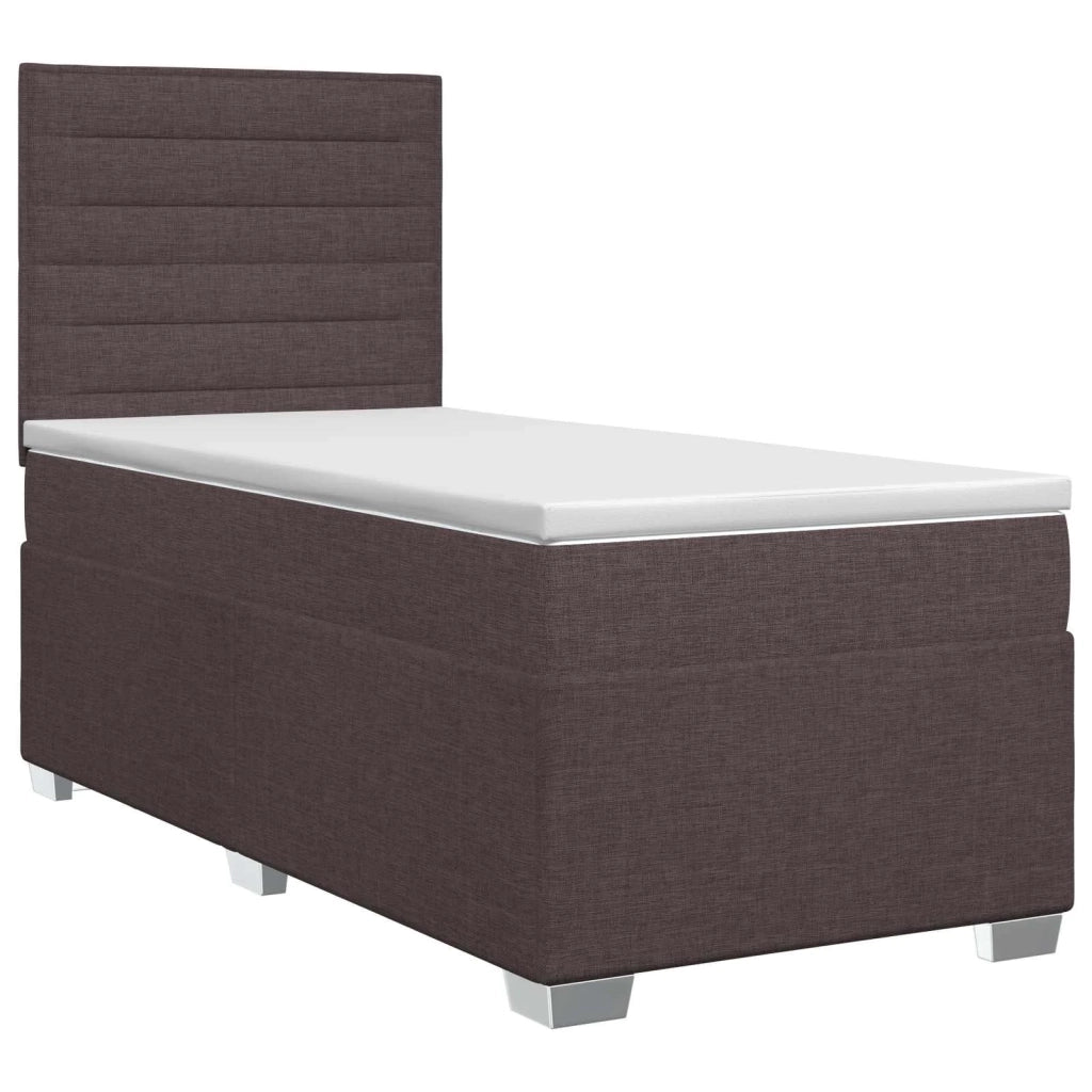 Letto box spring con materasso Marrone Scuro 100 x 200 cm 3453335
