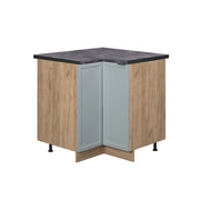 Mobile ad angolo cucina Fame-Line Blu-grigio chiaro/Rovere dorato 80.5 cm, PL Antracite Vicco