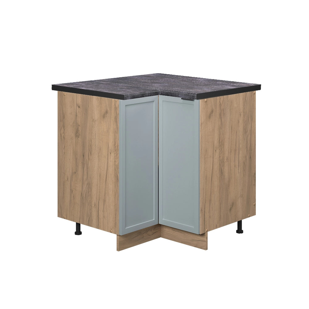 Mobile ad angolo cucina Fame-Line Blu-grigio chiaro/Rovere dorato 80.5 cm, PL Antracite Vicco