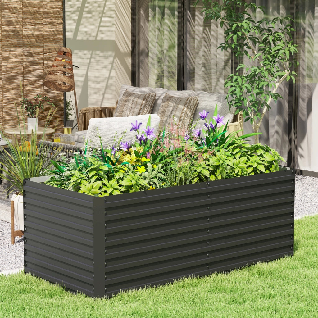 Fioriera Rialzata Rettangolare per Esterno ¨C zephmum ¨C Grigio 160x80x60 cm