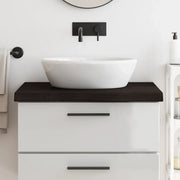 Piano Bagno Marrone Scuro 80x50x(2-6)cm Legno Massello Trattatocod mxl 126801