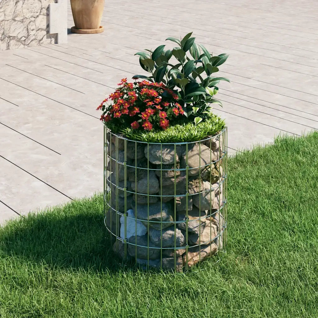 Palo Gabbione Circolare in Acciaio Zincato Ã˜50x50 cm