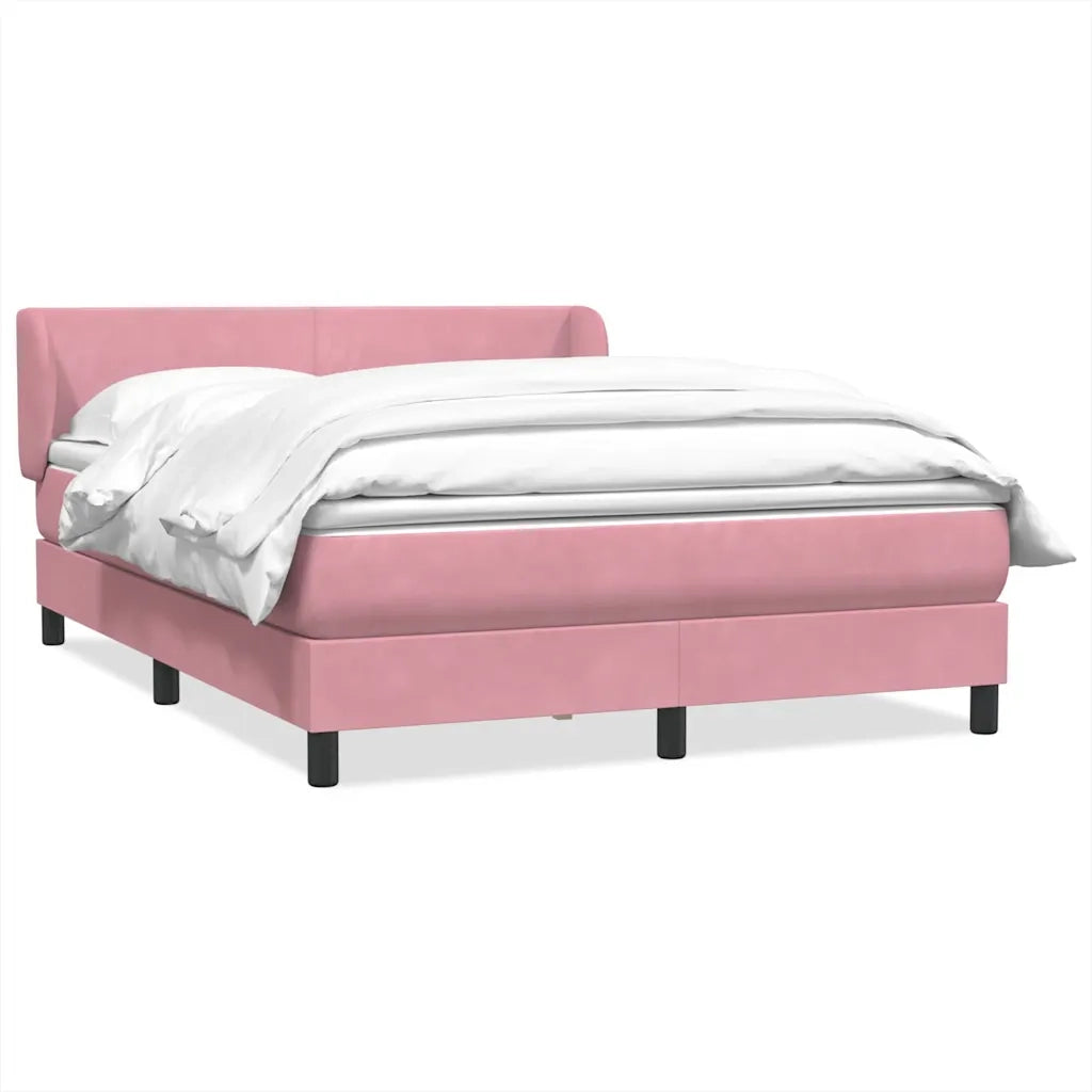 Giroletto a Molle con Materasso Rosa 160x220 cm in Velluto 3317408
