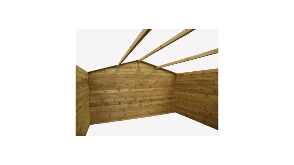 Casetta da giardino in legno - 16m2 - 4x4m - impregnata - 28mm - colore: marrone - DOM144 - ALTANKA