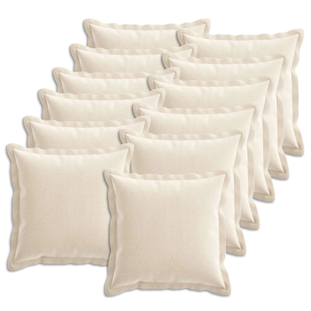 Federa 12 pz HOUTEN Crema 40 x 40 cm Tessuto Chenille 916869