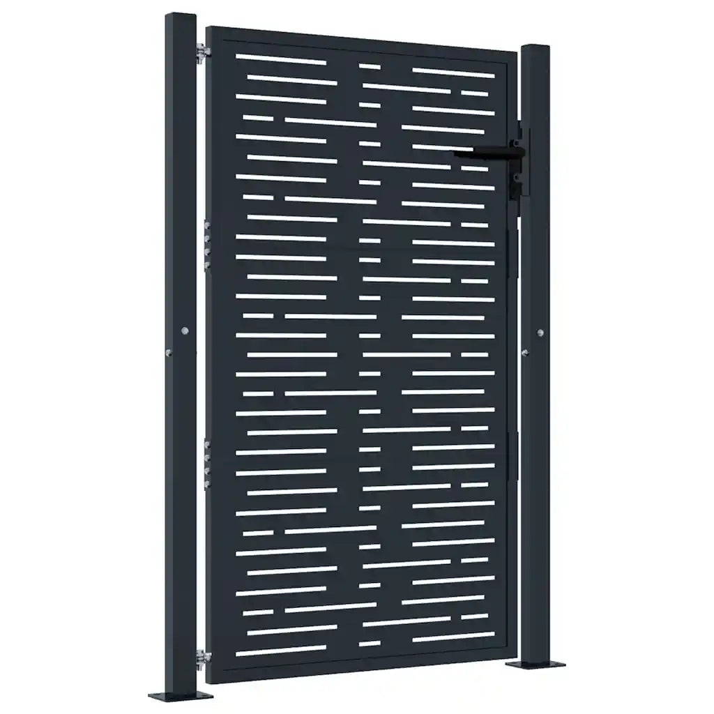 Cancello da giardino antracite 100x150 cm in acciaio design quadrato 153193