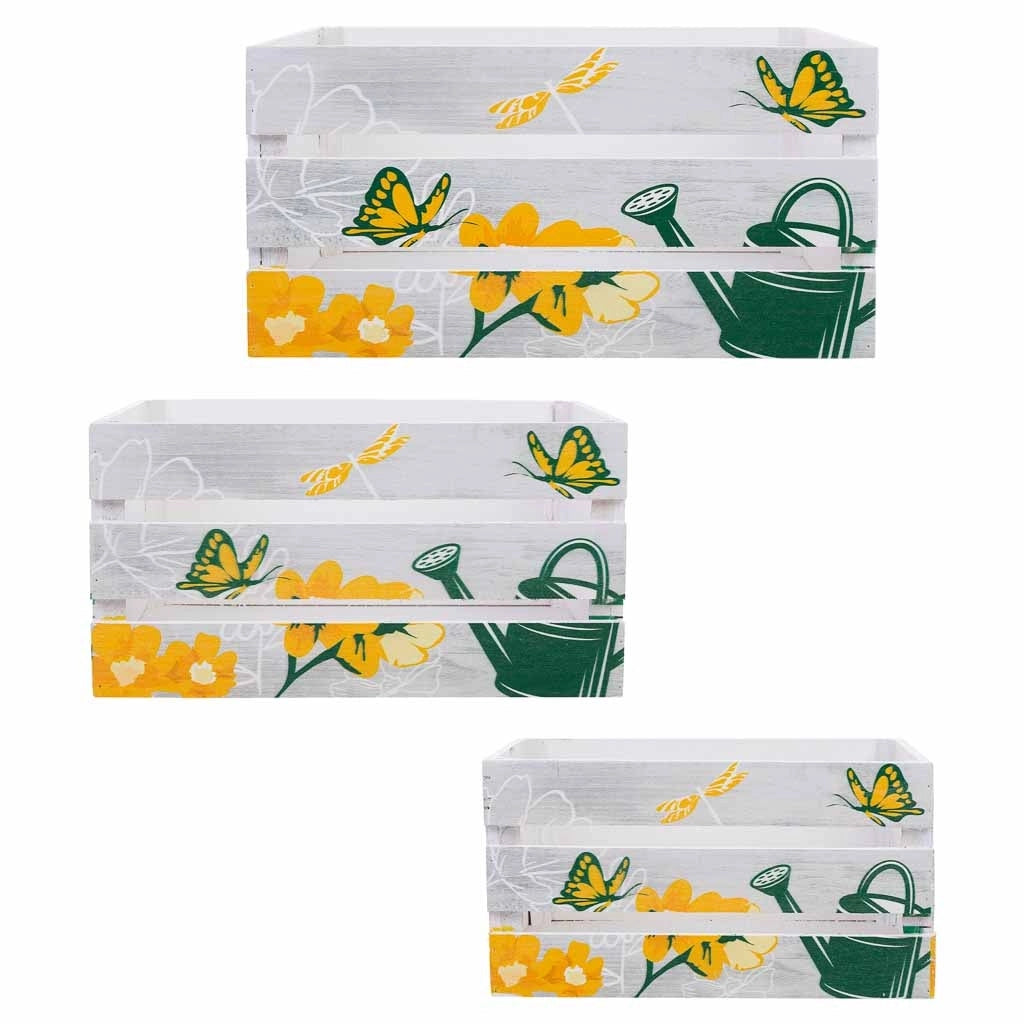Cassettiera in legno stampata set 3 pz 36x26x18h-31x21x16h-26x16x14h cm