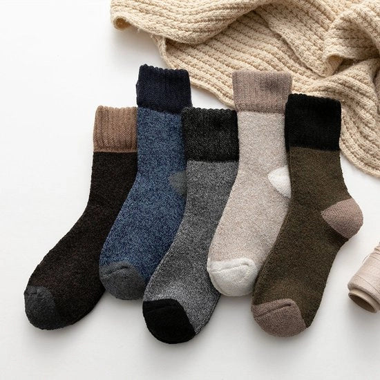 5 paia di calze retrò per uomo, calze da bagno a colori a pois, spesse e calde