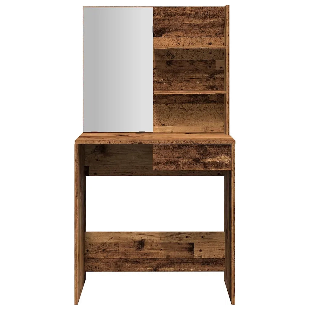 Toeletta con Specchio Legno Vecchio 74,5x40x141 cm 857007