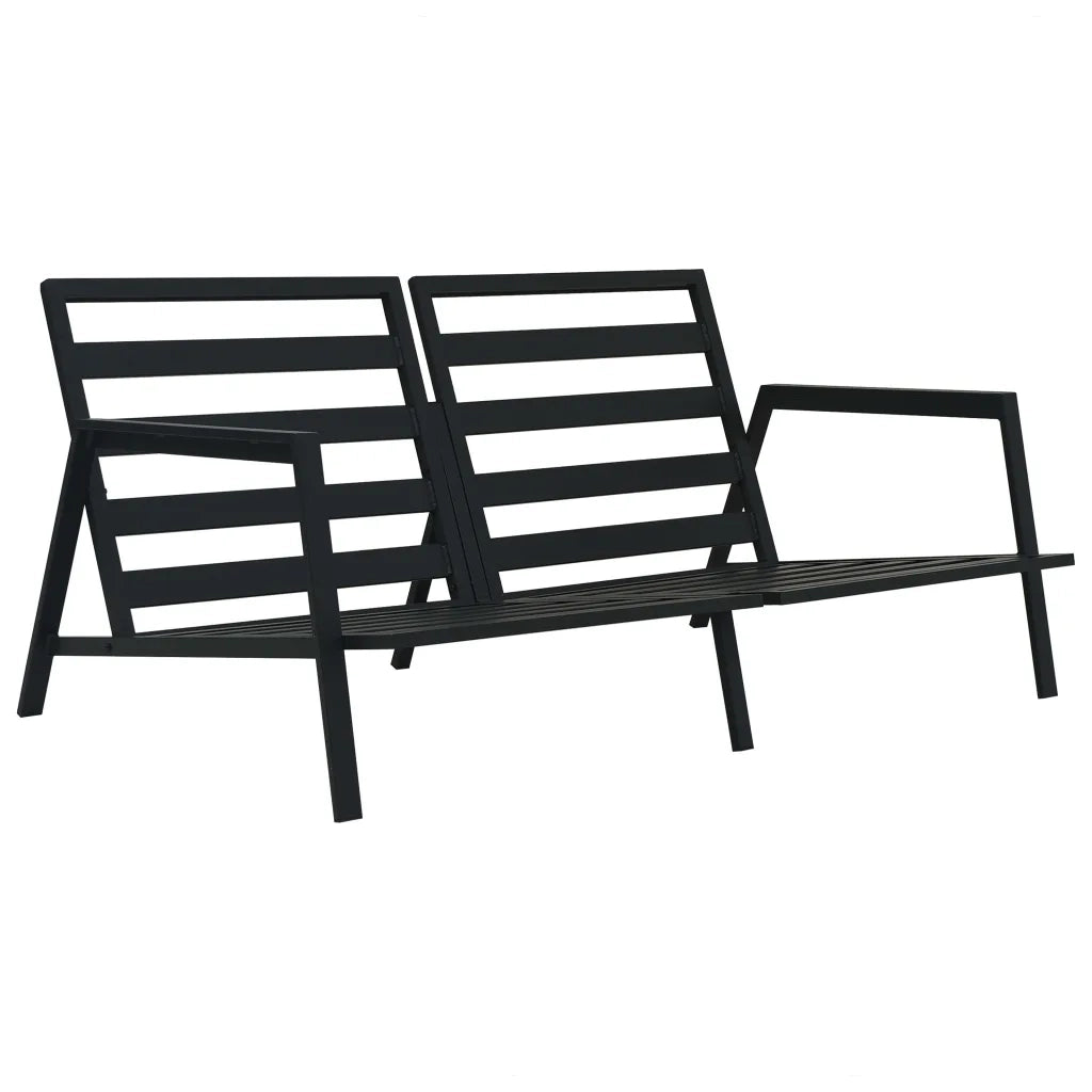 Set Divani da Giardino 4 pz con Cuscini Alluminio Grigio Scuro 47818