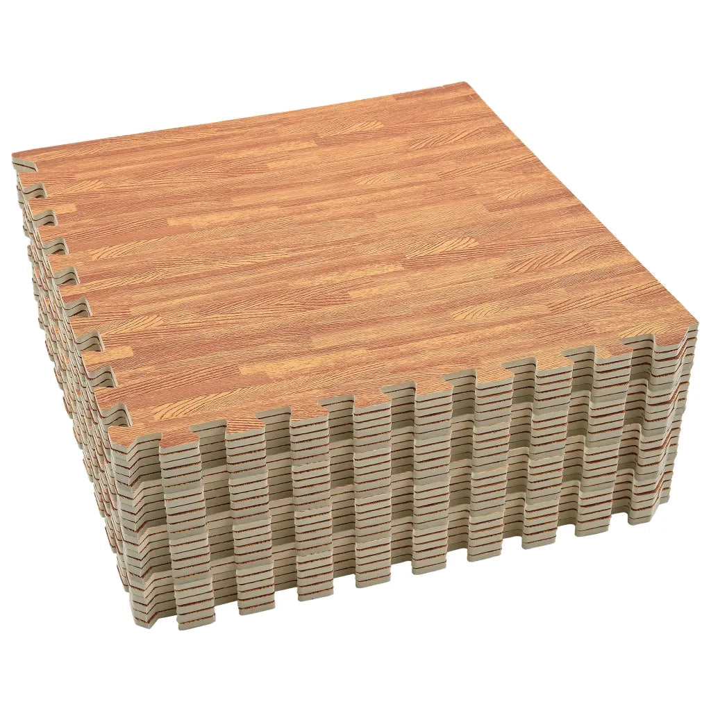 Tappetino a Incastro 24 pz Venature Legno 8,64 ㎡ Schiuma EVA 92460