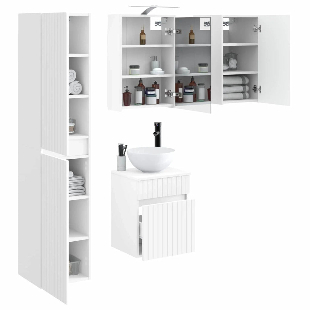 Set di Armadi da Bagno 5 pcs Bianco 43 x 16 x 62,5 cm 3407343