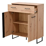 Madia Ceredanoo, Credenza un Cassetto, 85x35x104h cm Marrone Rovere Nodi