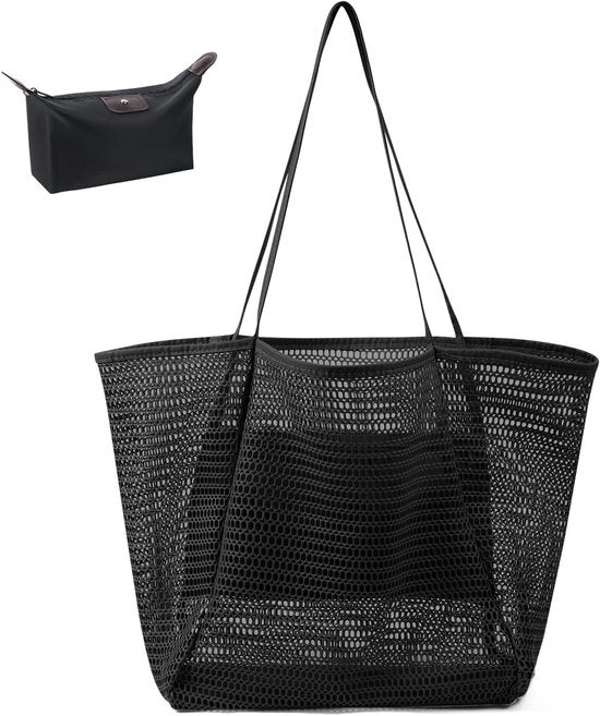 Borsa a Tracolla con Cerniera - Grande Interno 45 x 35 x 16 cm - Borsa da Donna con Tasche per Trucco - Opaca e Opaca