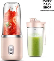 Blender portatile - Mixer - Incluso bicchiere per bevande - Macchina per milkshake – Juiciera elettrica a lenta rotazione – Blender portatile To Go – Macchina per milkshake – Mixer di frutta - Ricaricabile - 400ml - Rosa