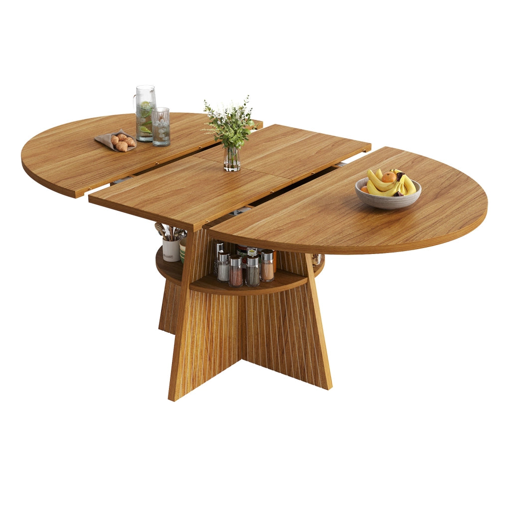 Tavolo da pranzo allungabile 110x150x76 cm in MDF marrone scuro