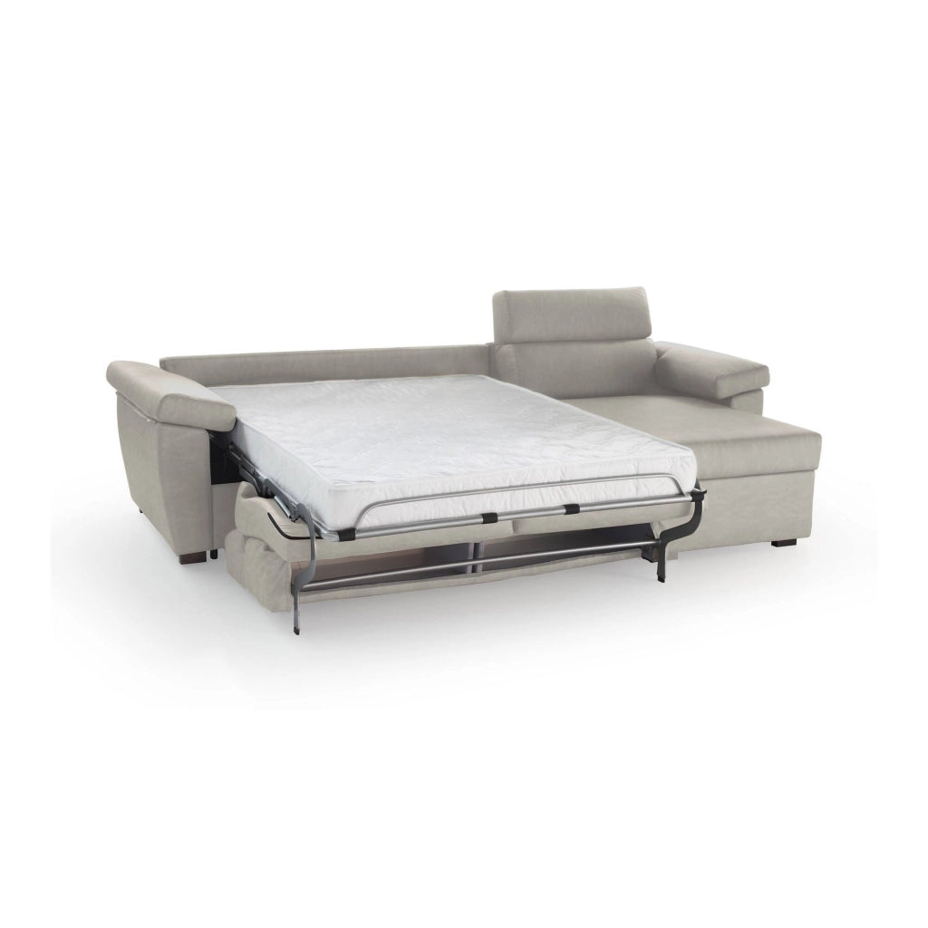Tolle, Divano Letto con Penisola Sfoderabile Made in Italy, 285x160 cm Beige