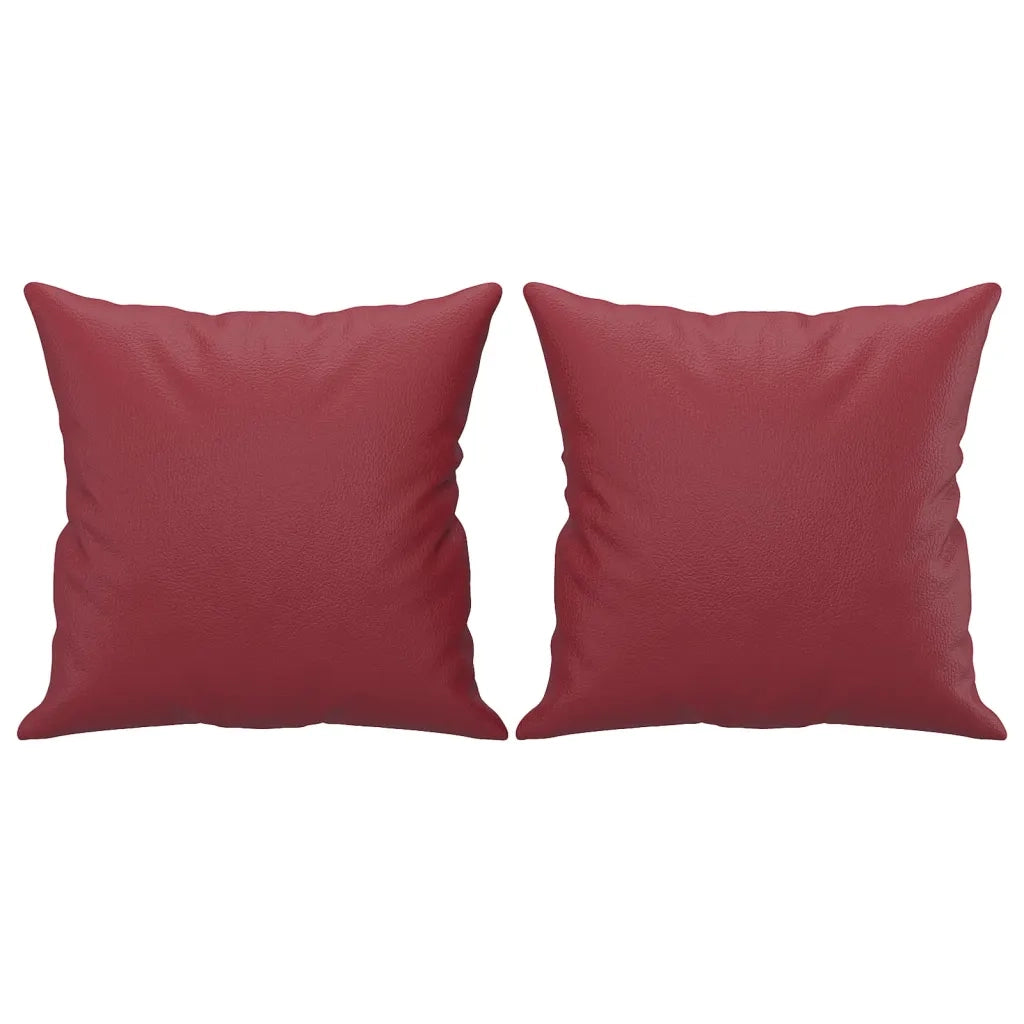 Divano a 2 Posti con Cuscini-Sofa 2 Posti con Cuscini Rosso Vino 140 cm in Similpelle 188716