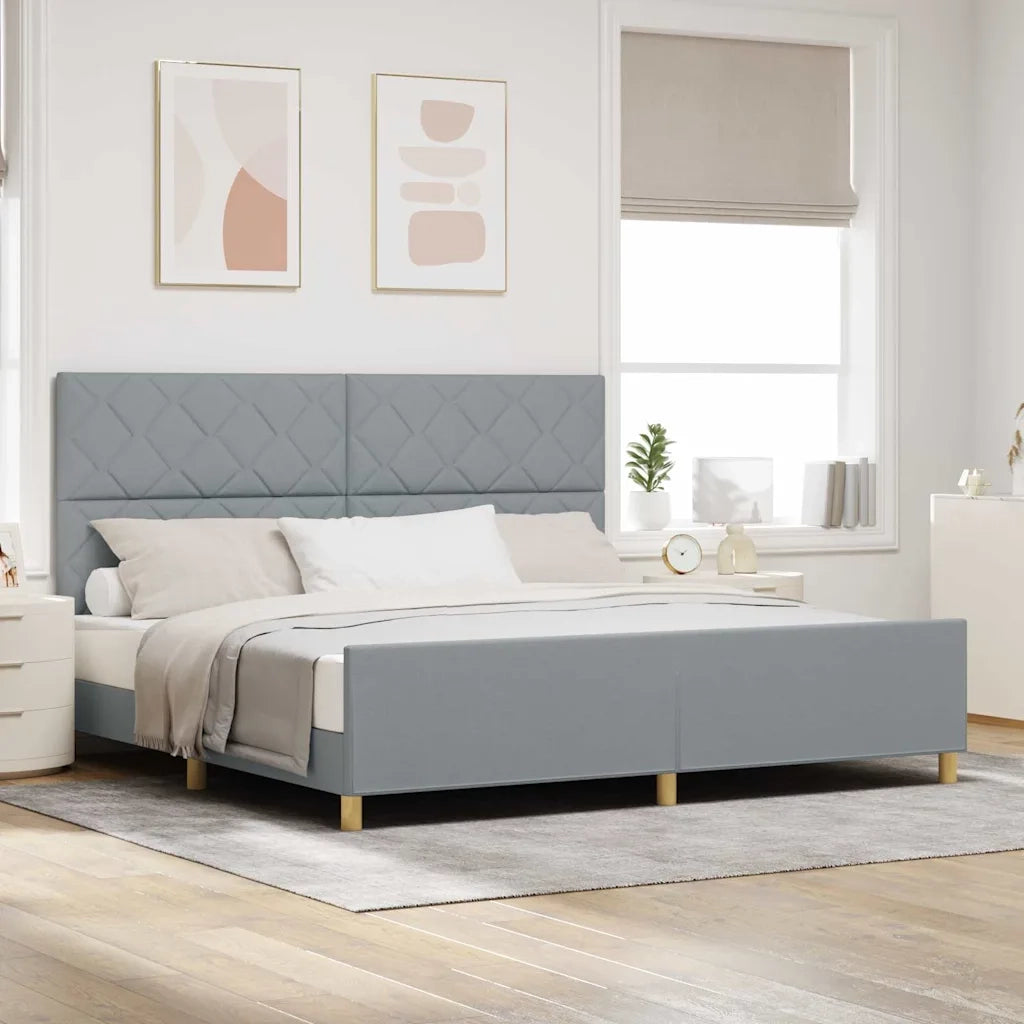 Struttura del letto Grigio chiaro 200 x 200 cm Tessuto