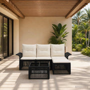 Set Divano da Giardino 5 pz Nero polyrattan 3434812